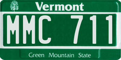VT license plate MMC711