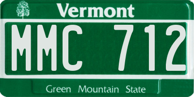 VT license plate MMC712