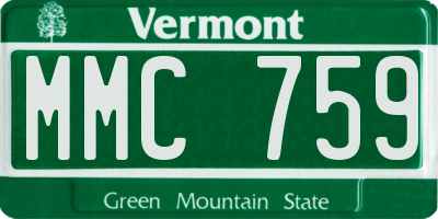 VT license plate MMC759