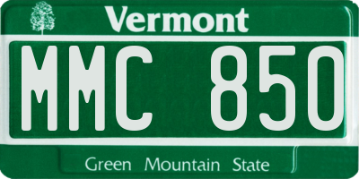 VT license plate MMC850