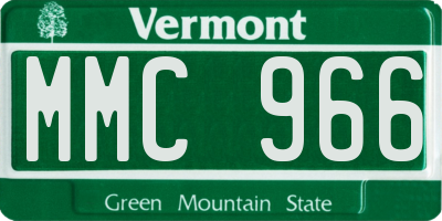 VT license plate MMC966