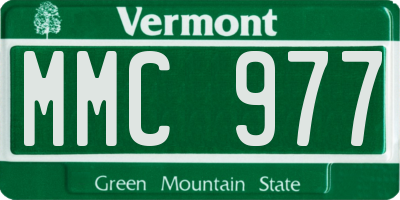 VT license plate MMC977