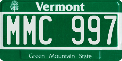 VT license plate MMC997