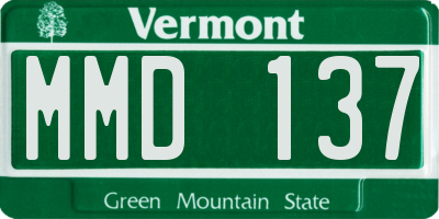 VT license plate MMD137