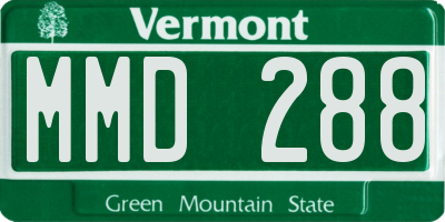 VT license plate MMD288
