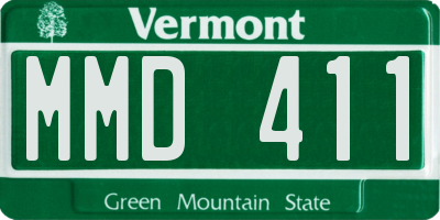 VT license plate MMD411