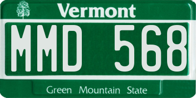VT license plate MMD568