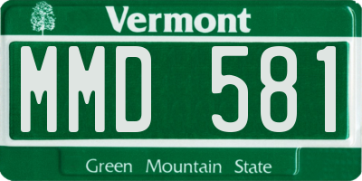 VT license plate MMD581