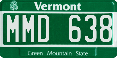 VT license plate MMD638