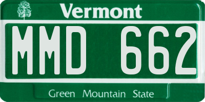 VT license plate MMD662