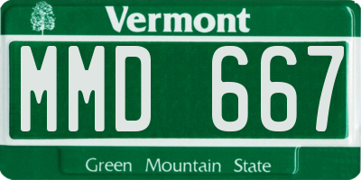 VT license plate MMD667