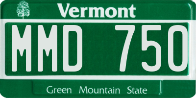 VT license plate MMD750