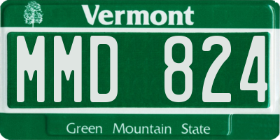 VT license plate MMD824