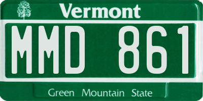 VT license plate MMD861