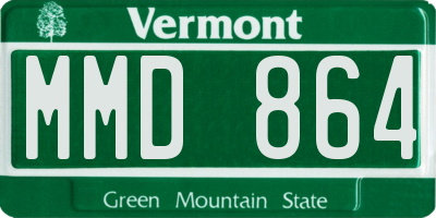 VT license plate MMD864