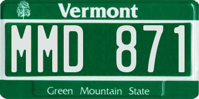 VT license plate MMD871
