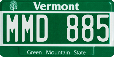 VT license plate MMD885