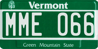 VT license plate MME066