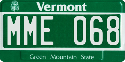VT license plate MME068