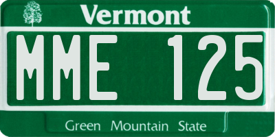 VT license plate MME125