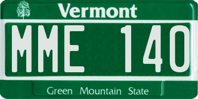 VT license plate MME140
