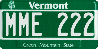 VT license plate MME222