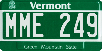 VT license plate MME249