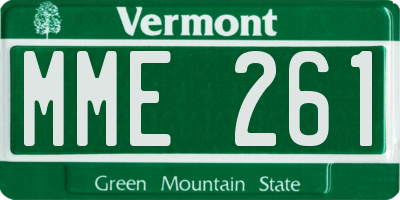 VT license plate MME261