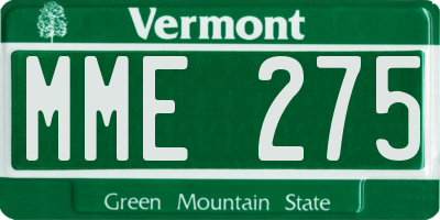 VT license plate MME275
