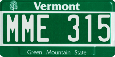 VT license plate MME315