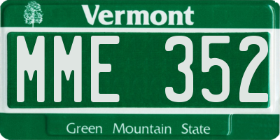 VT license plate MME352