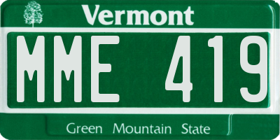 VT license plate MME419
