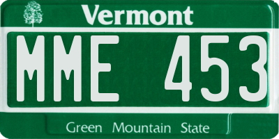 VT license plate MME453