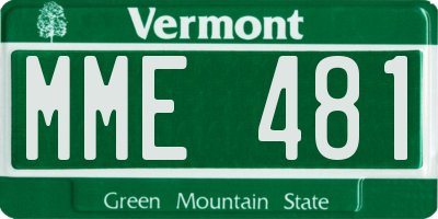 VT license plate MME481