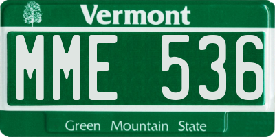 VT license plate MME536