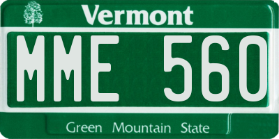 VT license plate MME560