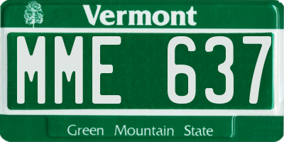 VT license plate MME637
