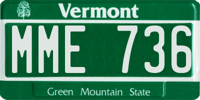 VT license plate MME736
