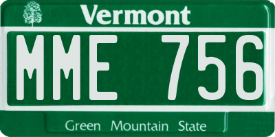 VT license plate MME756