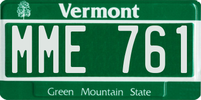 VT license plate MME761