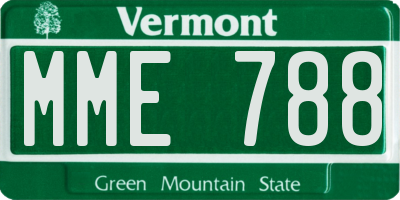 VT license plate MME788