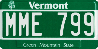 VT license plate MME799
