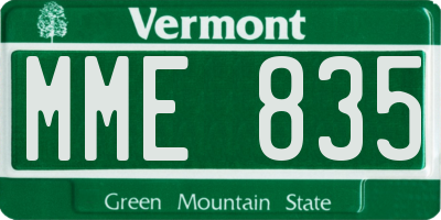 VT license plate MME835