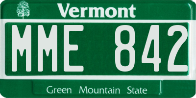 VT license plate MME842