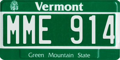 VT license plate MME914