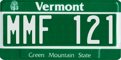VT license plate MMF121