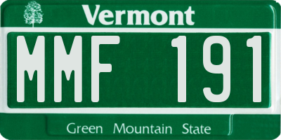 VT license plate MMF191