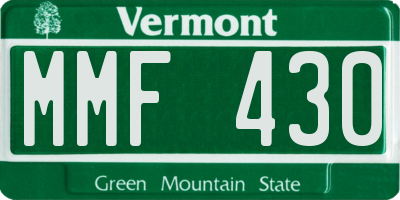 VT license plate MMF430