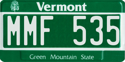 VT license plate MMF535