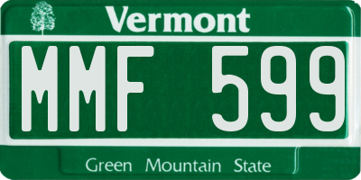 VT license plate MMF599